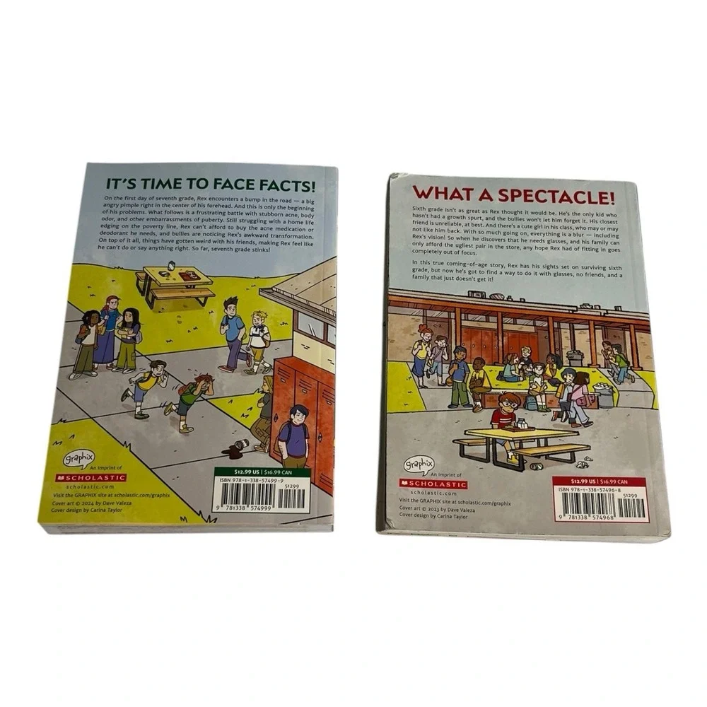 Four Eyes  & Pizza Face A Graphic Novel paperback Fiction Rex Ogle Book Set